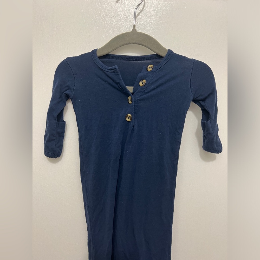 Lou Lou & Company Navy Knotted Gown (Newborn)